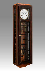 Regulator Clock-Vienna Clock 432_1 Ebony and zebrano, Westminster Mechanism on rod gong